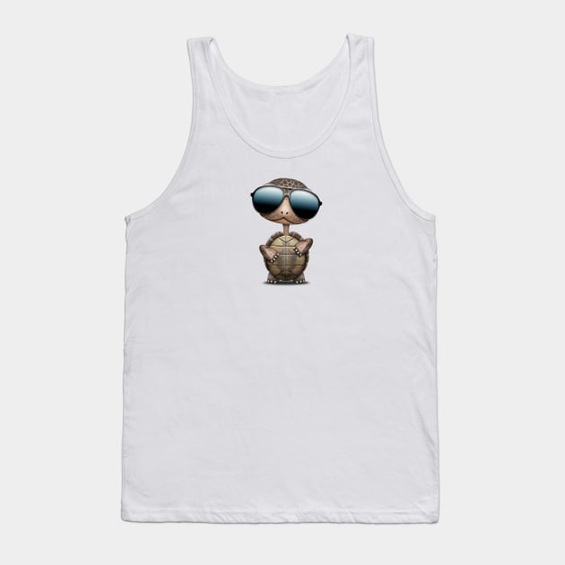 Cool Baby Turtle Wearing Sunglasses Tank Top by jeffbartels